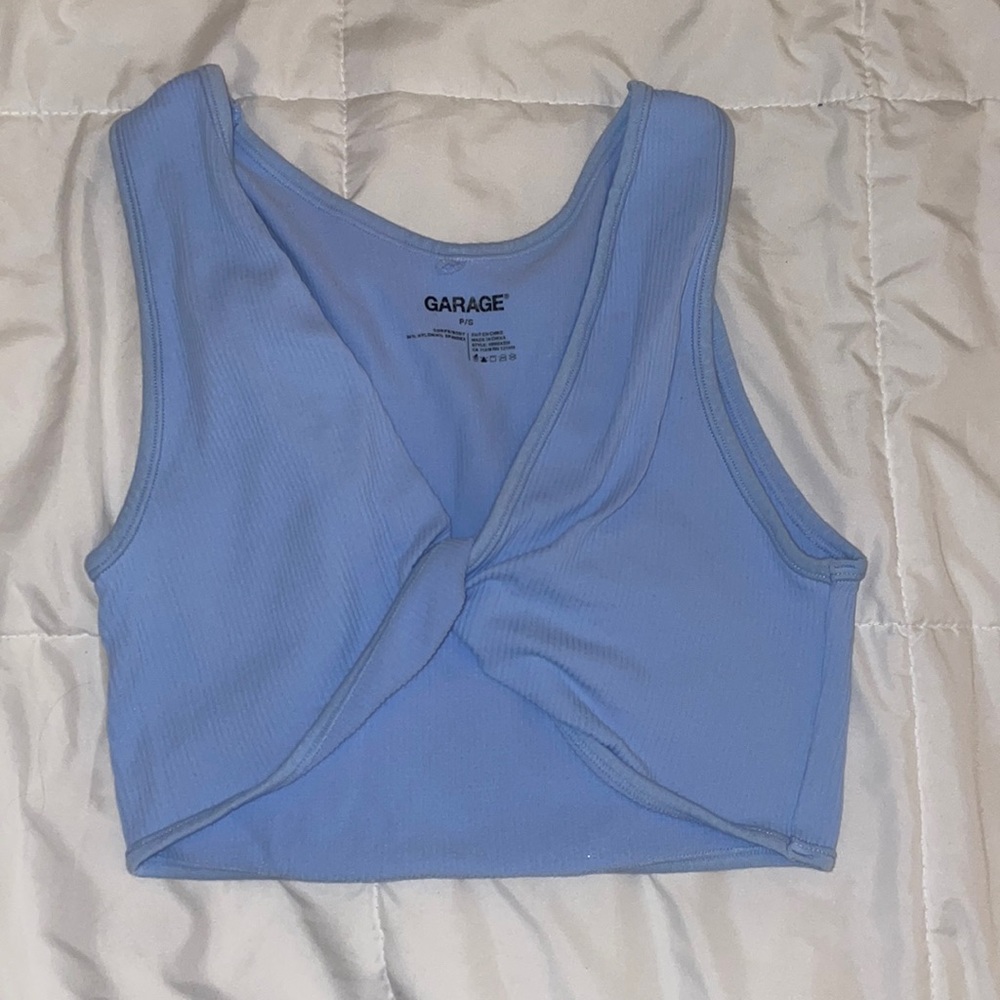 Garage cross front crop top